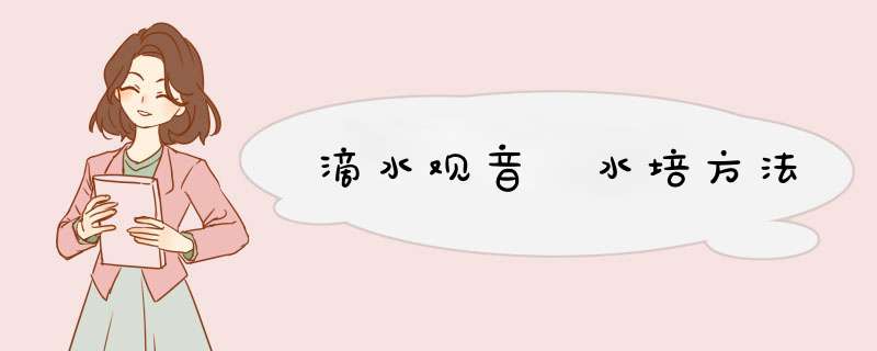 滴水观音 水培方法